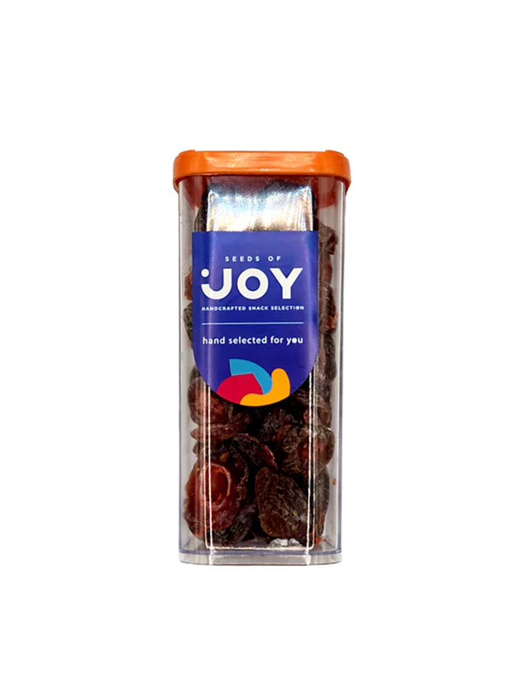 Seeds of Joy Juicy Peach front packaging. Hand selected for you. Premium and perfect for snacking!