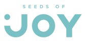 Seeds of Joy logo in blue, featuring the brand’s clean and modern design.