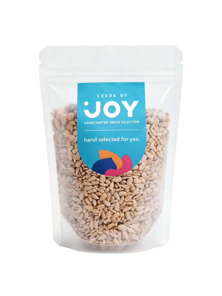 Seeds of Joy Sunflower Seeds front packaging. Hand selected for you. Shop now. Delivery in Singapore!