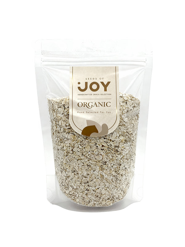 Seeds of Joy Organic Instant Oats front packaging. Hand selected for you. Morning breakfast never tasted so good!