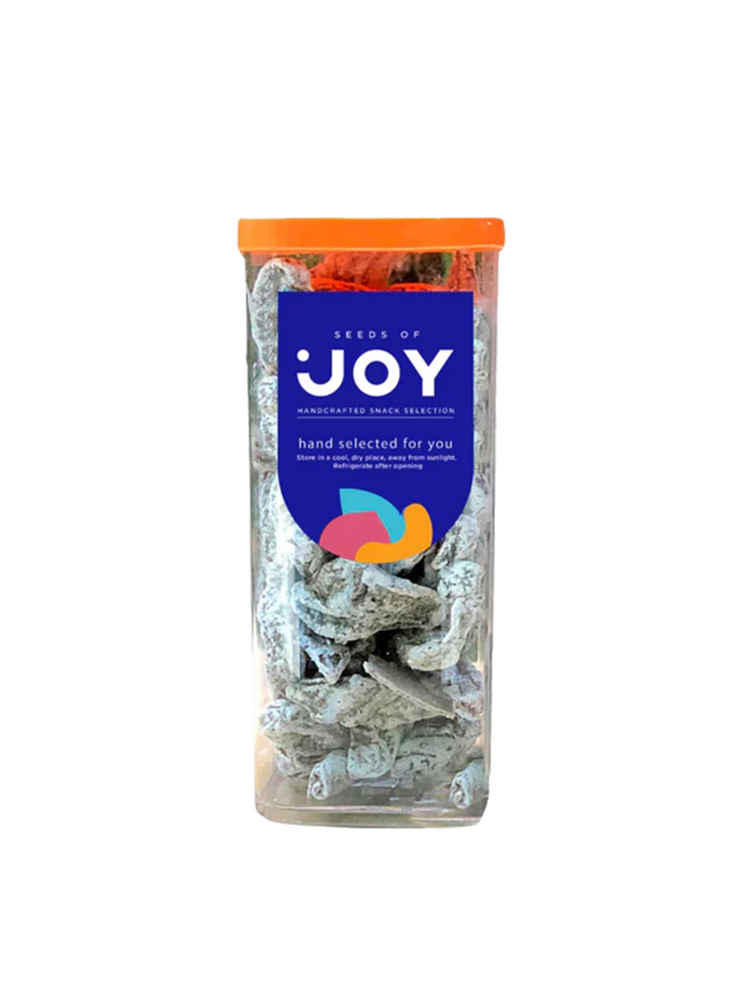 Seeds of Joy Peach Slices front packaging. Hand selected for you! Sho now in Singapore