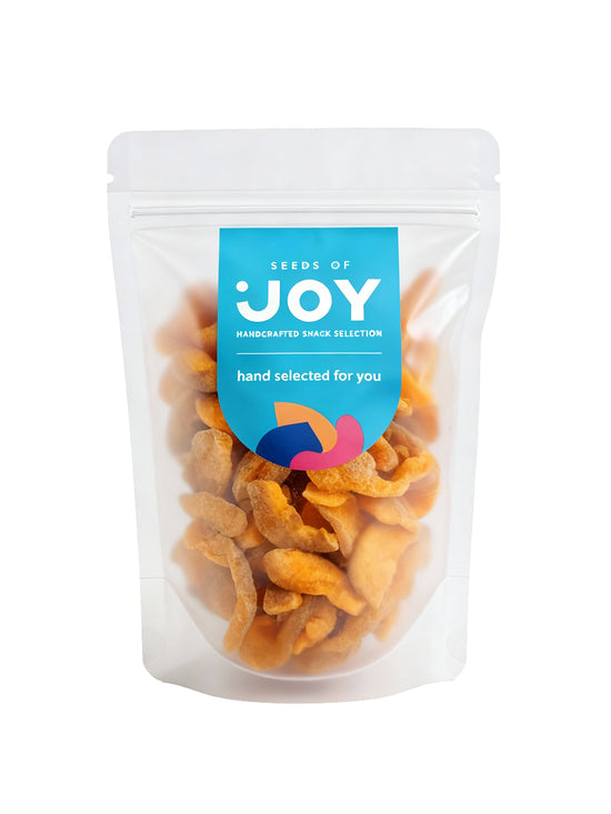 Seeds of Joy Preserved Guava front packaging. Hand selected for you. Ideal for toppings!