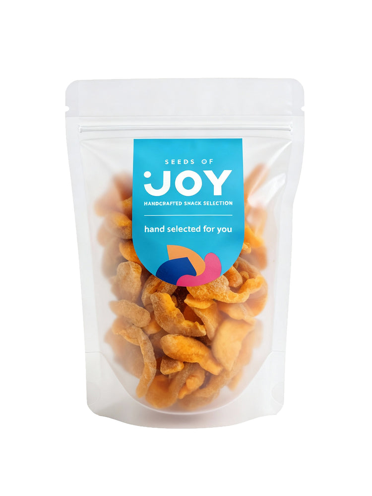 Seeds of Joy Preserved Guava front packaging. Hand selected for you. Ideal for toppings!