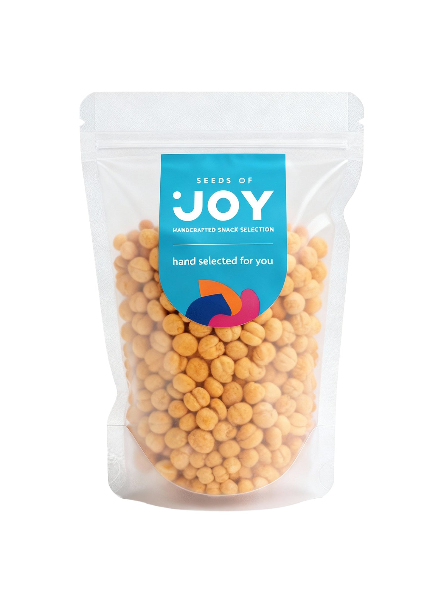 Seeds of Joy Roasted Grams front packaging. Hand selected for you.