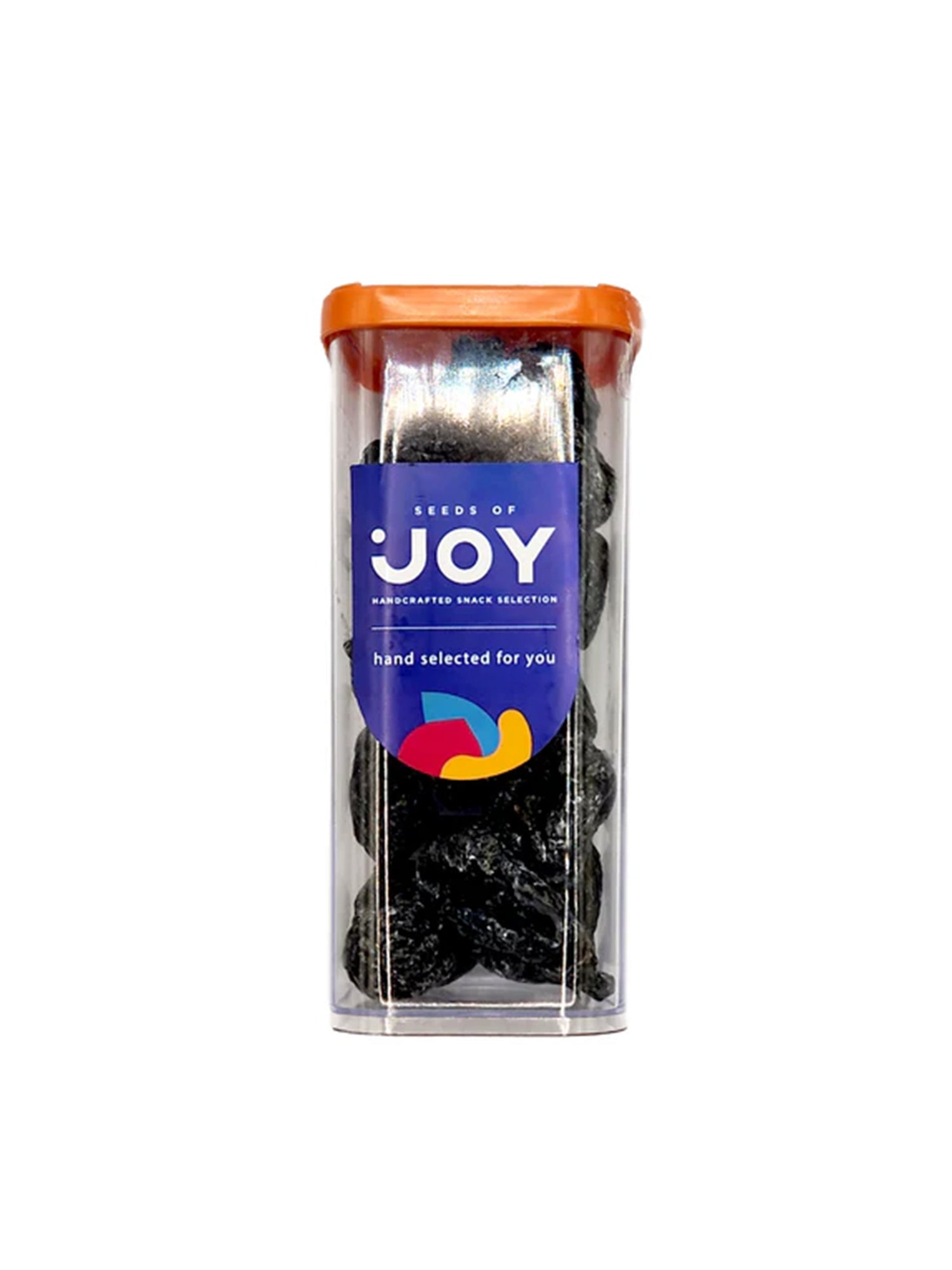 Seeds of Joy Seedless Plums front packaging. Hand selected for you.