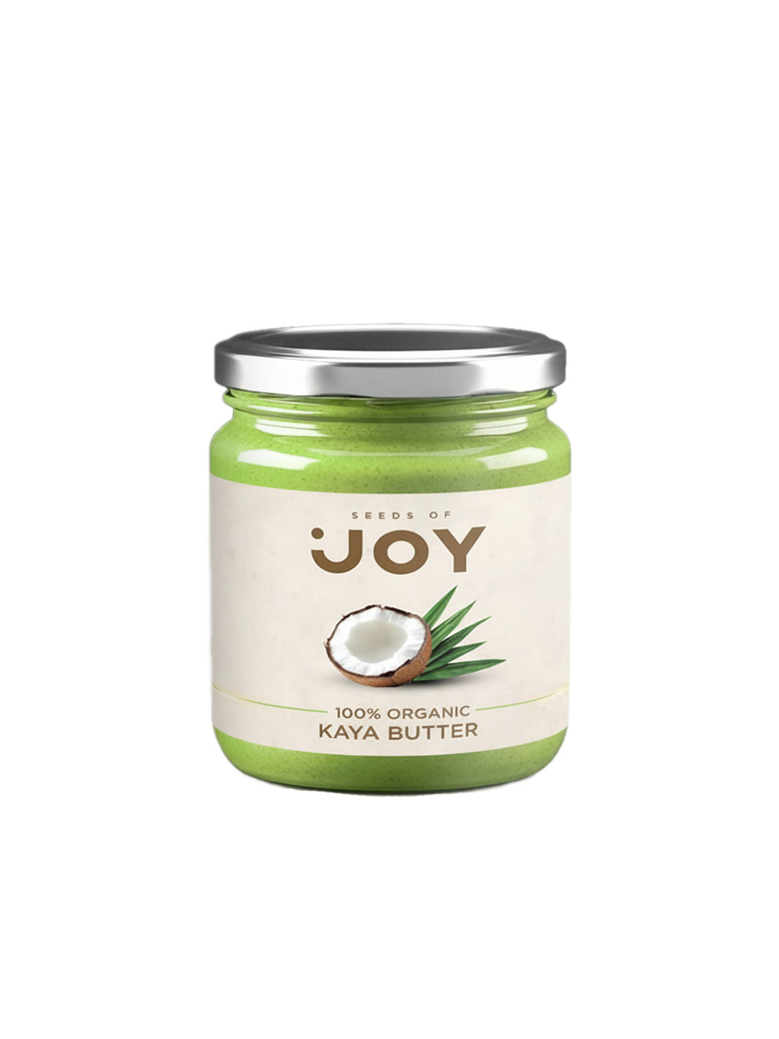 Seeds of Joy Vegan Pandan Kaya Butter Front Jar. 100% organic.