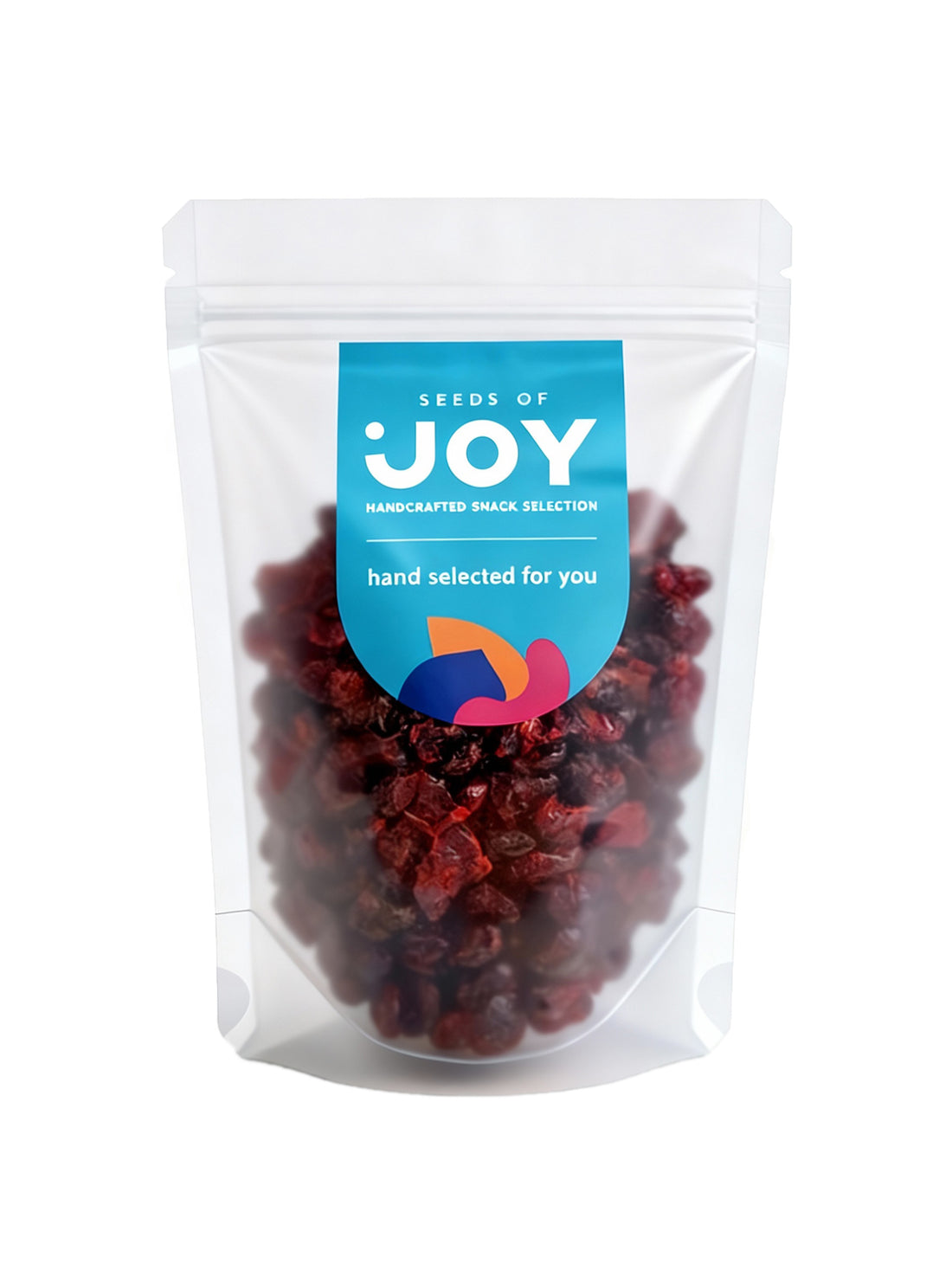 Seeds of Joy Whole Cranberries front packaging. Hand selected for you!